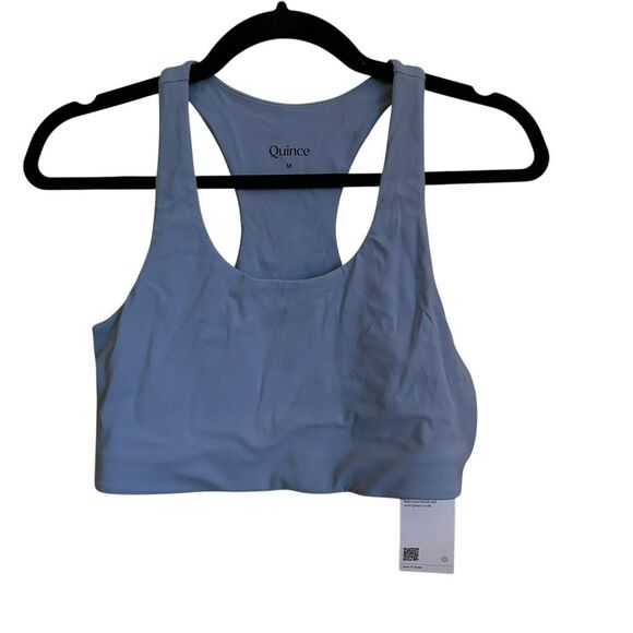 Quince Ultra-Form Scoop Neck Longline Bra Spa Blue M - Picture 4 of 9